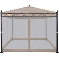 Palm Springs 10ft x 10ft Deluxe Patio Canopy with Mosquito Mesh Sides   